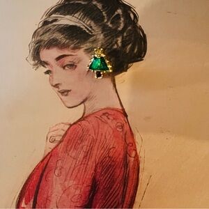 Vintage Avon Dainty ChristmasTree Stud Earrings